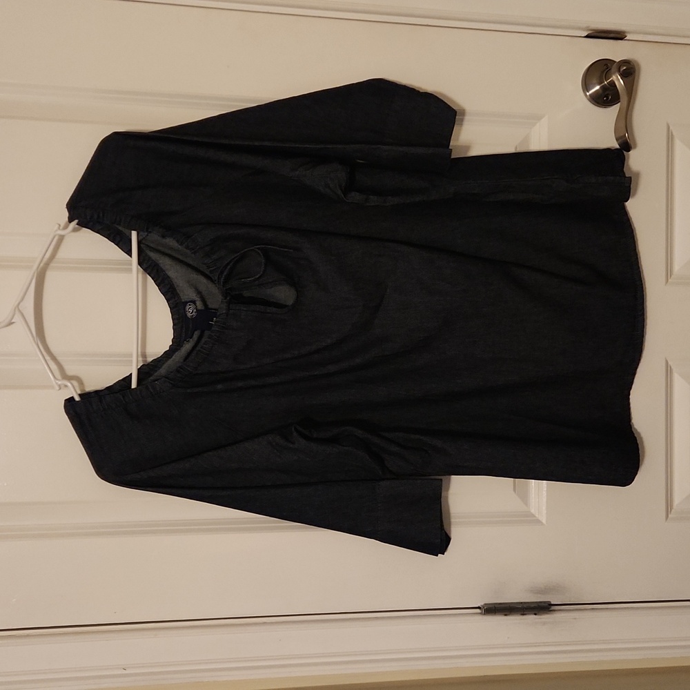 Lane Bryant Venezia 14/16 3/4 sleeve chambray shirt